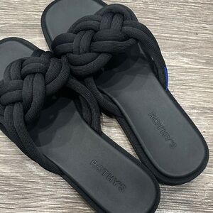 Rothy's Black Knotted Slide Sandals